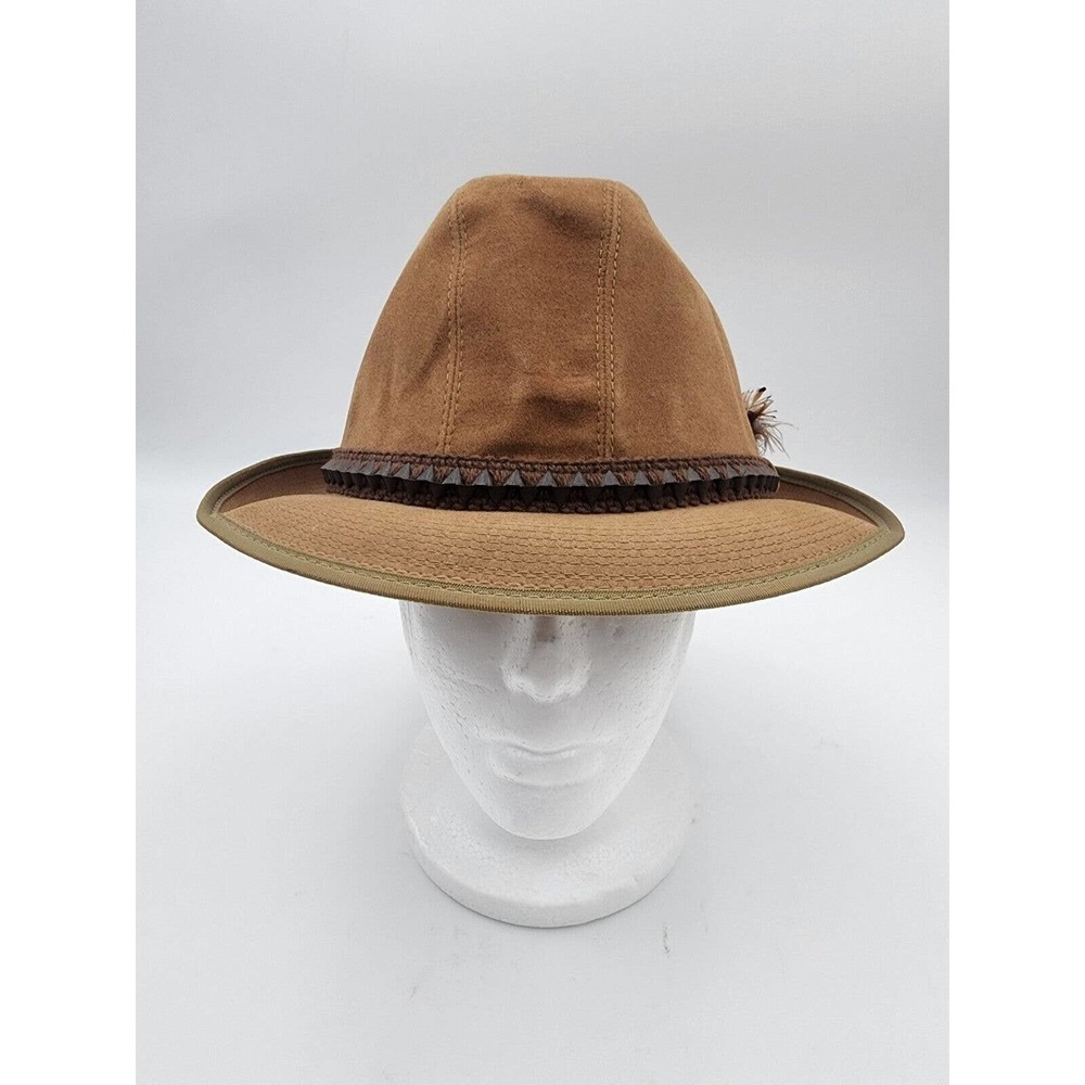 Vintage United Hatters Cap & Millinery Felt Fedora Feather Hat 7 1/12 - Picture 2 of 12